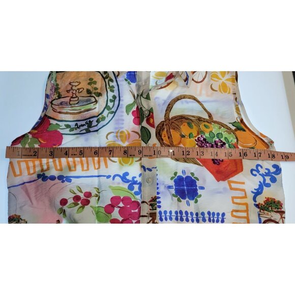 Rachel Zoe Gorgeous Graphic  Multi Patterned Print Button Up Blouse Size XS - Picture 10 of 12